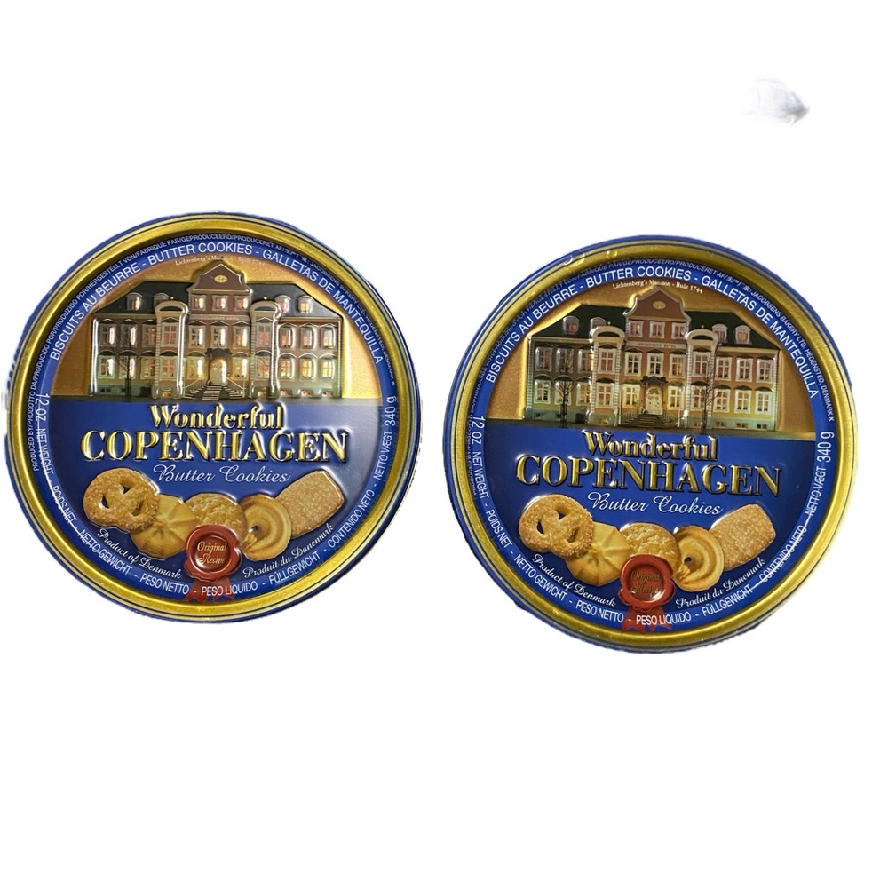 Blue and Gold Storage Tin